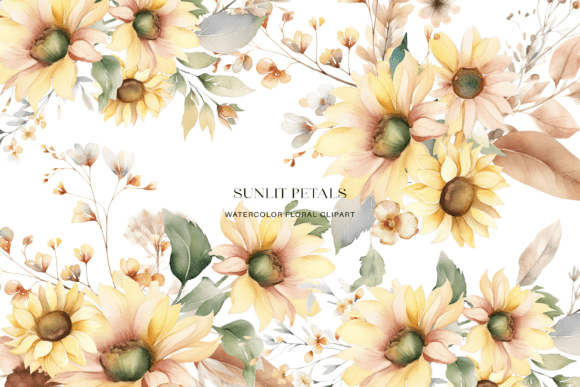 Download Watercolor Sunflower Floral Clipart Set - Sunflower Collection