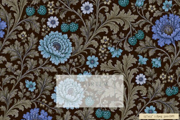 Download Victorian Floral Dark Botanical Pattern - Botanical pattern Collection