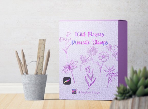 Download Wild Flower Stamps Procreate Bundle V 4 - Flower stamps procreate Collection