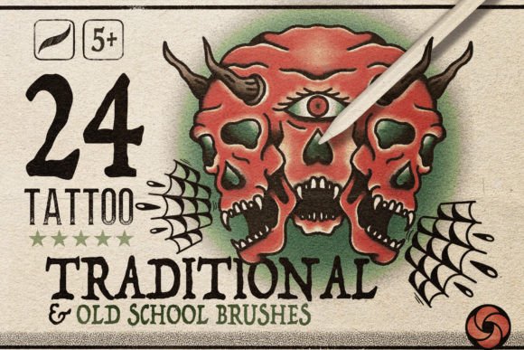 Download 24 Traditional Tattoo Brushes - Tattoo brushes Collection